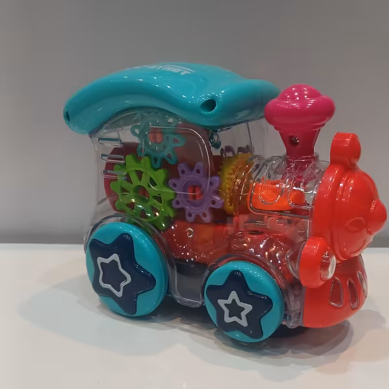 اسباب بازی، قطار شفاف،چرخ دنده دار، موزیکال، باتری خور