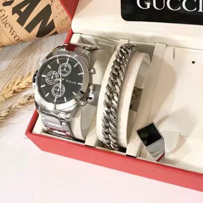 040200ست لوکس مردانه ساعت استیل تایوانی مارک WALAR