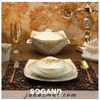 سرویس چینی پردیس طرح سوگند طلایی 105 پارچه کد 193b