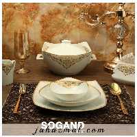 سرویس چینی پردیس طرح سوگند طلایی 105 پارچه کد 193b