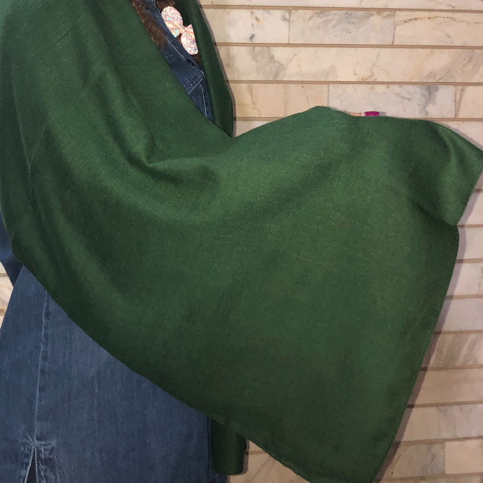 شال نخی سبز تیره