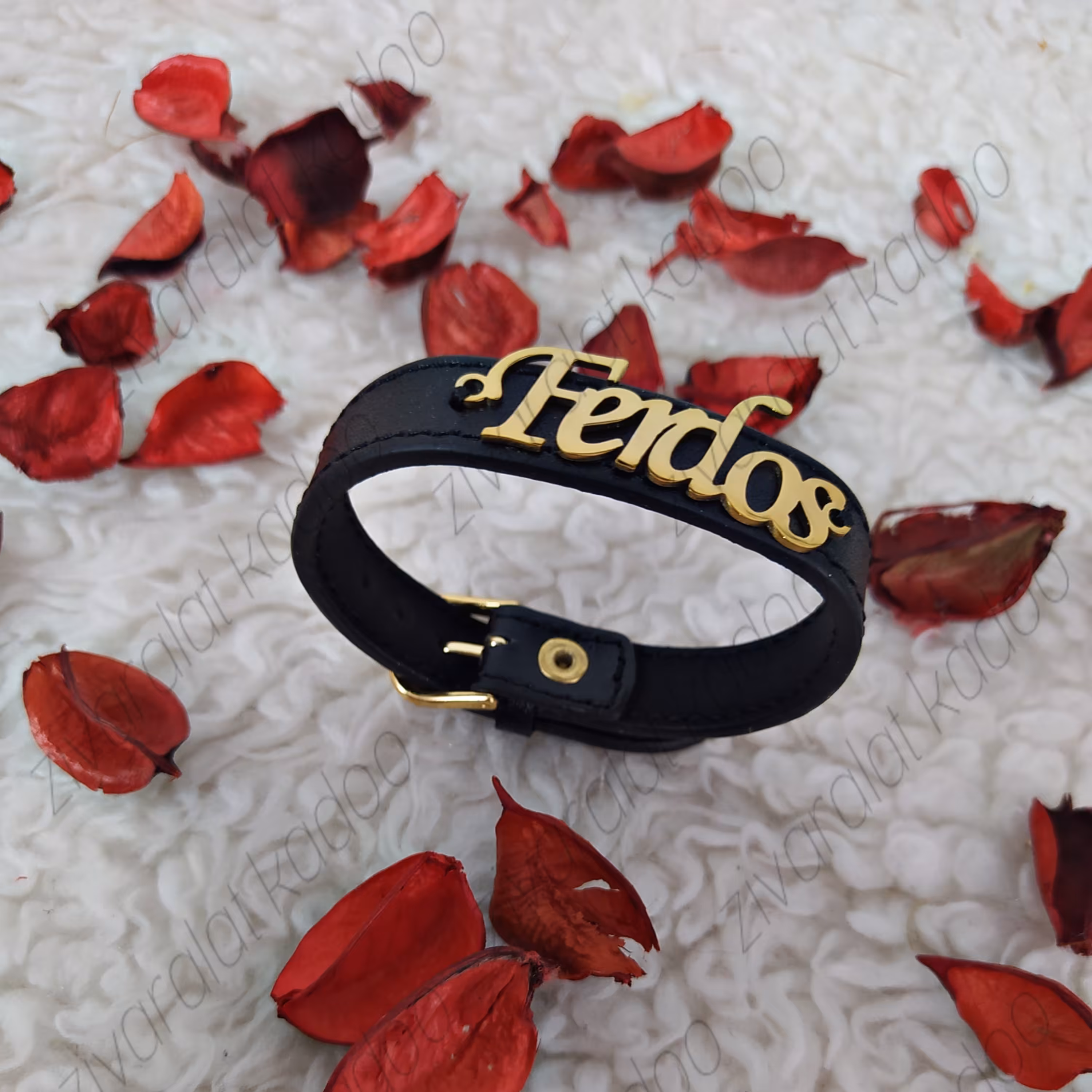 دستبند چرم با پلاک سفارشی یا آماده 