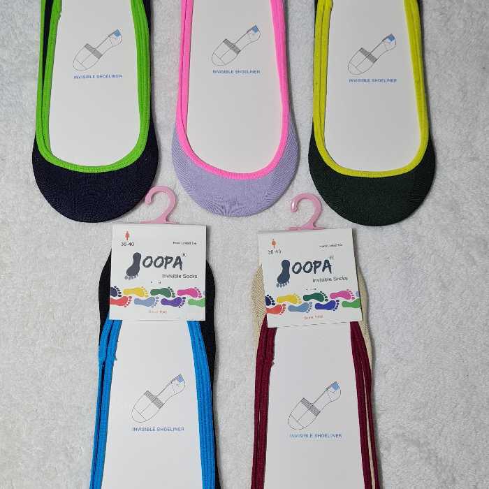 سه جفت جوراب کالجی رویه کوتاه زنانه برند جوپا در 5 رنگ فری سایز مناسب 36 تا 40 ساده با نوار رنگ متفاوت ارسال رایگان 