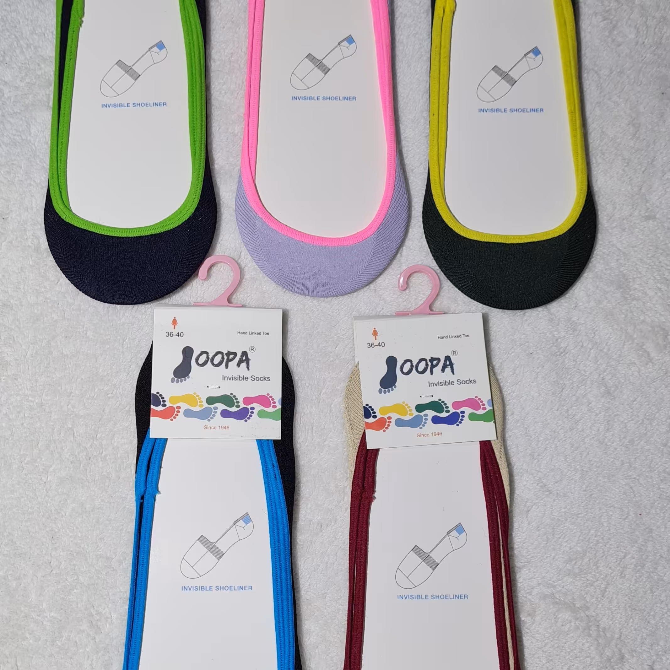 سه جفت جوراب کالجی رویه کوتاه زنانه برند جوپا در 5 رنگ فری سایز مناسب 36 تا 40 ساده با نوار رنگ متفاوت ارسال رایگان 