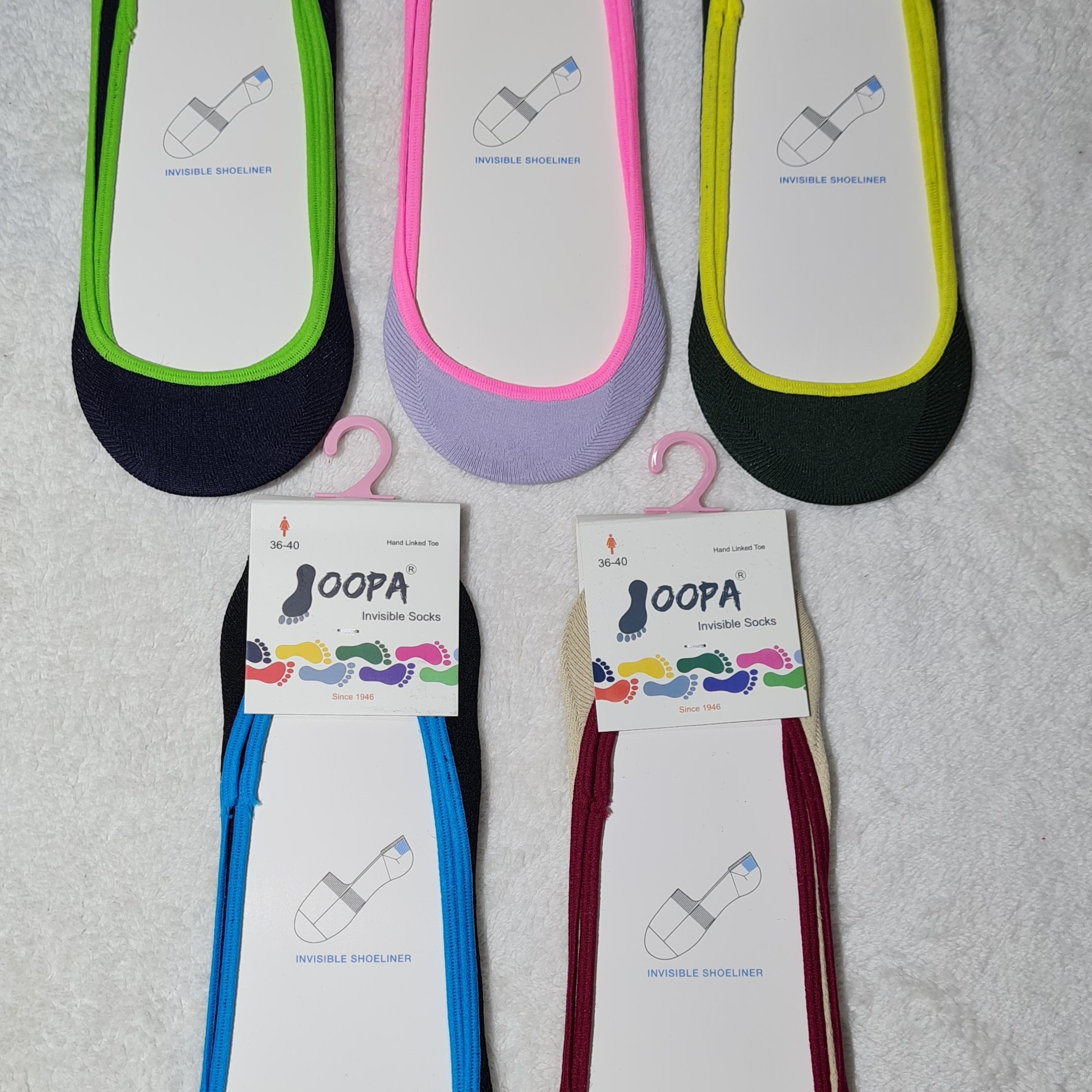 سه جفت جوراب کالجی رویه کوتاه زنانه برند جوپا در 5 رنگ فری سایز مناسب 36 تا 40 ساده با نوار رنگ متفاوت ارسال رایگان 