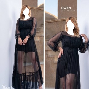 پیراهن مهمانی زنانه تور مدل ماکسی