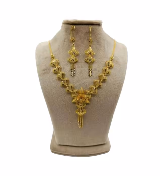 نیم ست طلا زنانه 18 عیار مدل اماراتی - 20 گرم