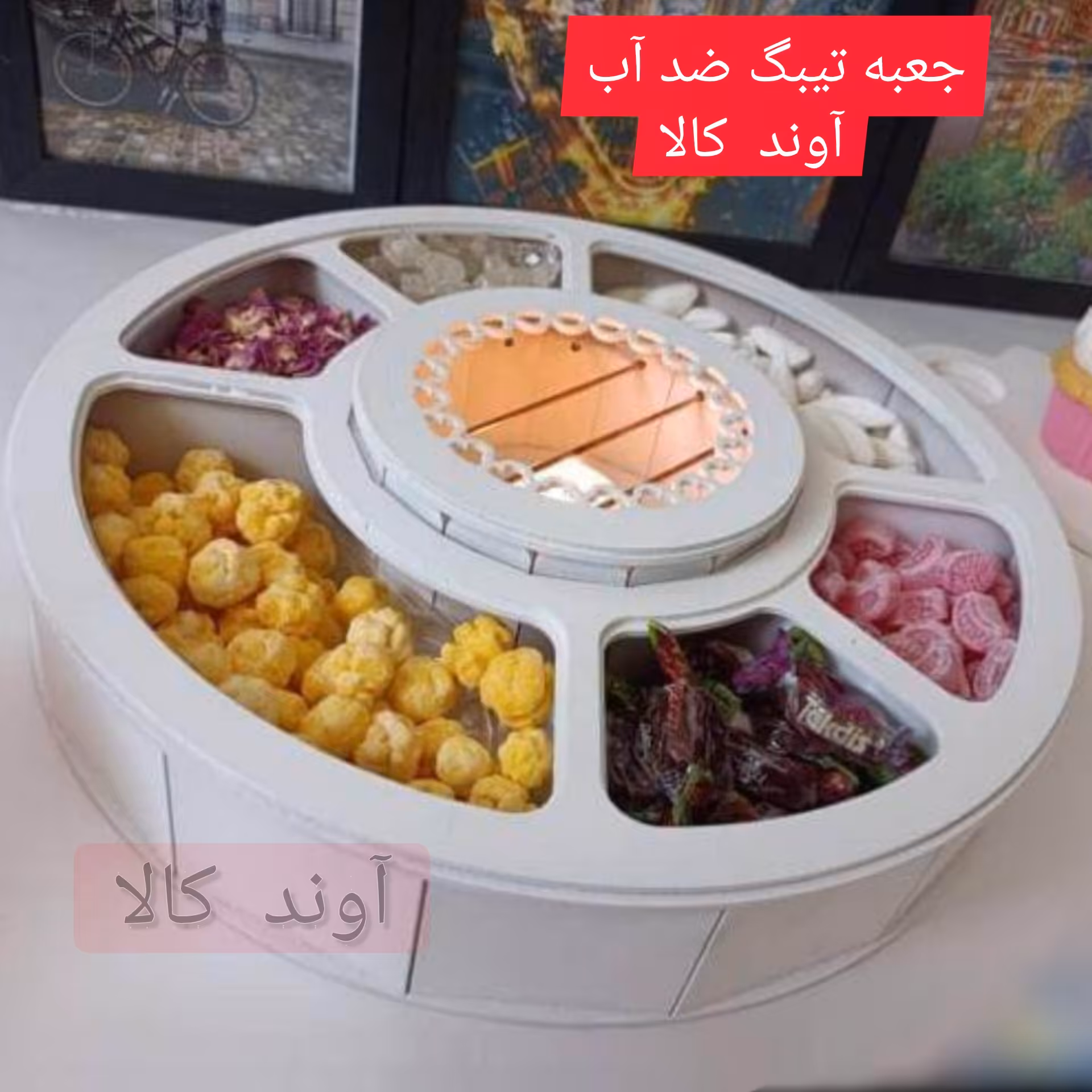 جعبه تی بگ 6 خانه ضد آب سفید گرد وارمردار بزرگ تیبگ
