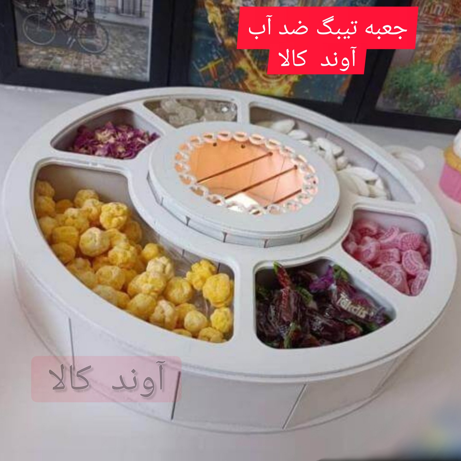 جعبه تی بگ 6 خانه ضد آب سفید گرد وارمردار بزرگ تیبگ