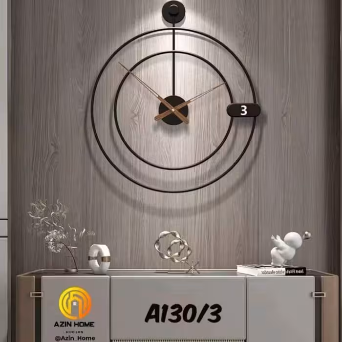 ساعت مدرن دیواری H130 بارنگ کوره ای الکترواستاتیک در  سایز های قابل سفارشی سازی