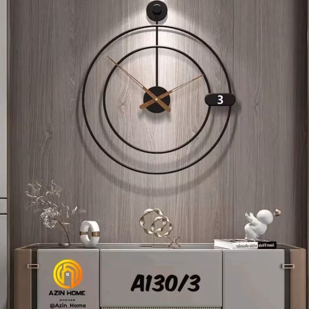 ساعت مدرن دیواری H130 بارنگ کوره ای الکترواستاتیک در  سایز های قابل سفارشی سازی