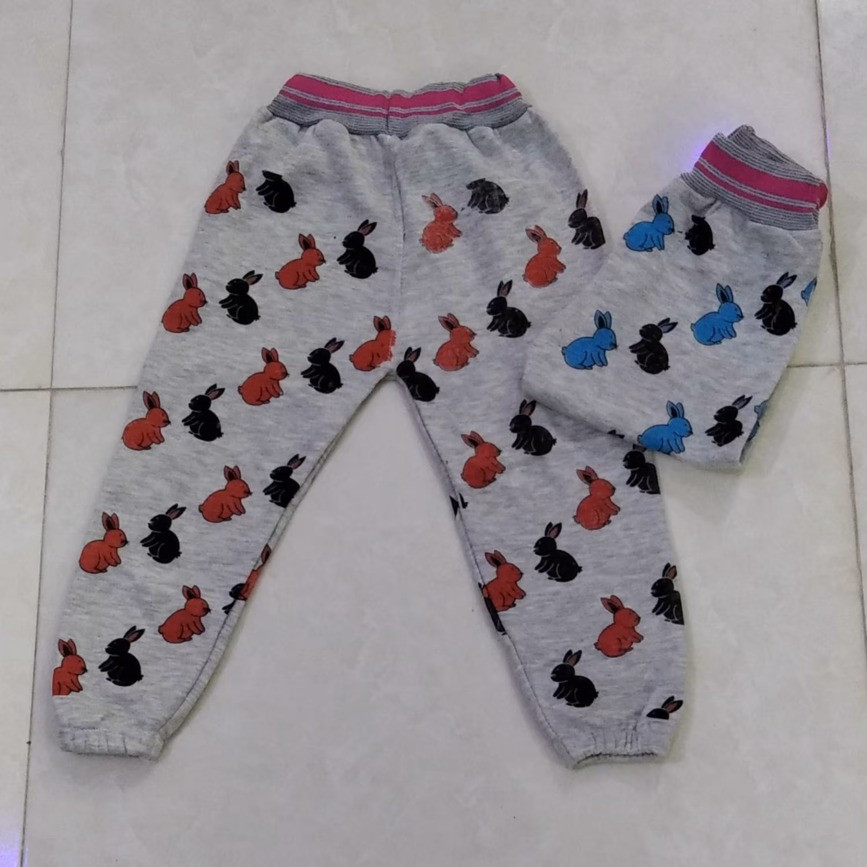 شلوار ملانژ دخترانه عروسکی