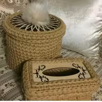 ست سطل زباله و دستمال کاغذی تریکو