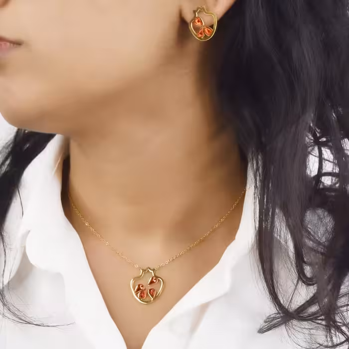 نیمست استیل یلدایی طرح انار کد 5114