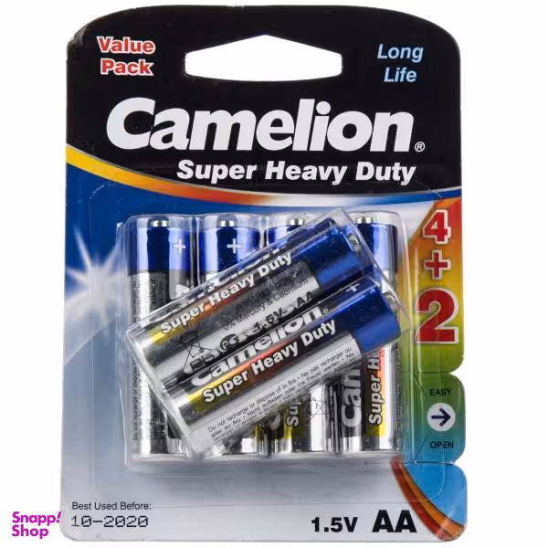 باتری قلمی کملیون (Camelion) مدل Super Heavy Duty بسته 6 عددی