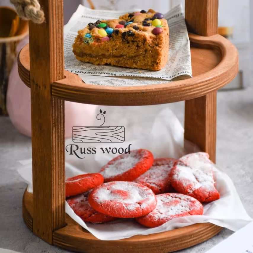 استند چوبی دایره کنفی بزرگ