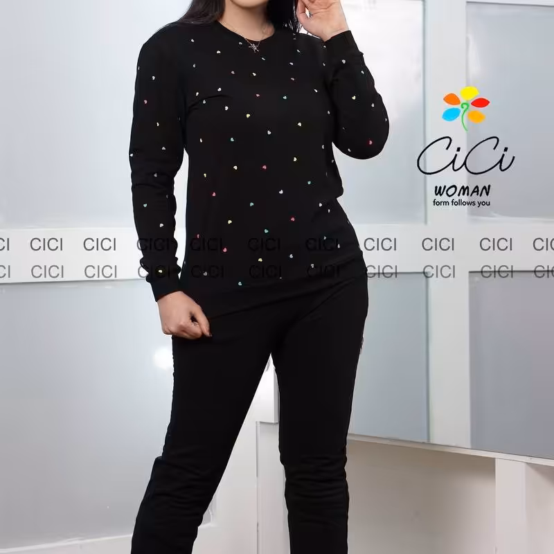 بلوز زنانه تمام چاپ قلبی جنس دورس صددرصدپنبه مناسب سایز36تا50 و دختران جوان