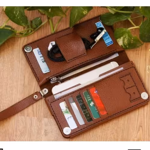 کیف پول چرم طبیعی دست دوز کد8766