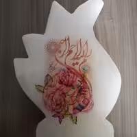 آباژور سنگ نمک طرح تاج خروس سنگ سفید کد 001