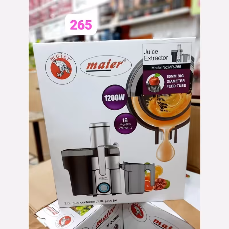 آب میوه گیر مایر مدل 265 لطفا قبل ازثبت موجودی وقیمت بگیرید