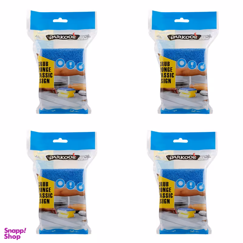 ابر اسكاچ داركوب طرح مستطيل رنگ آبی بسته 4 عددی