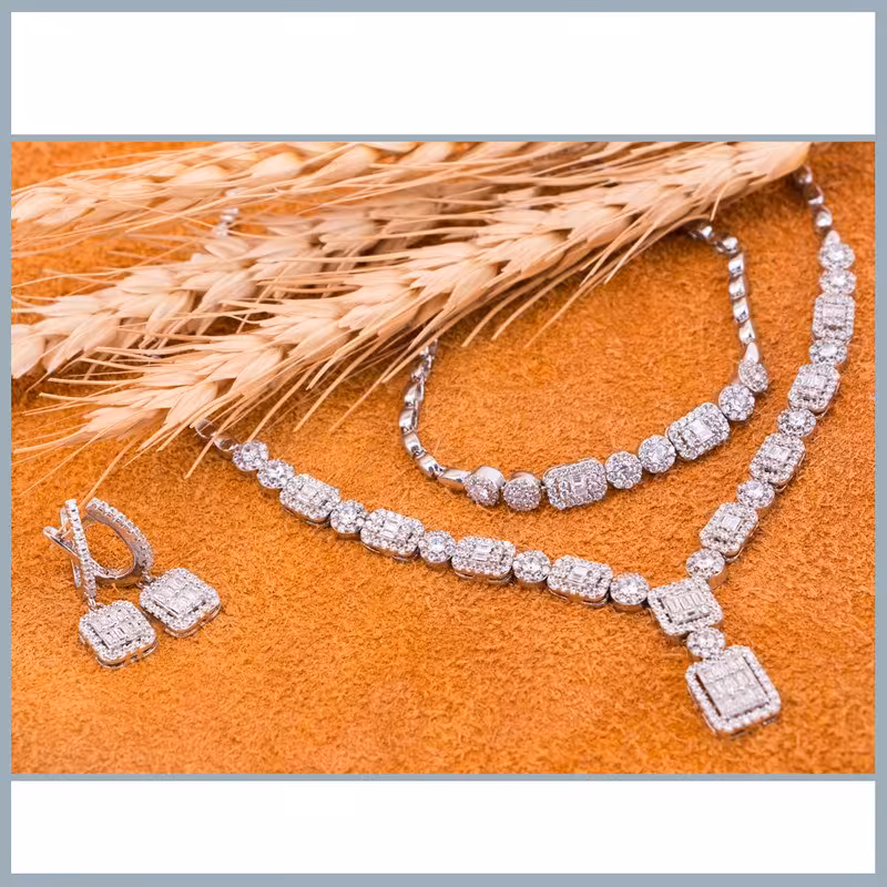 سرویس نقره عیار 925 نقره روکش جواهری کد 114