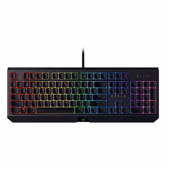 کیبورد گیمینگ مکانیکال با سیم ریزر مدل BLACKWIDOW GREEN SWITCHS