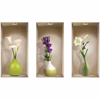 استیکر دیواری ژیوار طرح طاقچه گل های بهاری