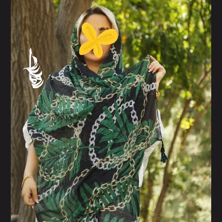 کالکشن بهار ، شال سوپر نخ اعلا ، پلیسه ای ، سبز جذاب