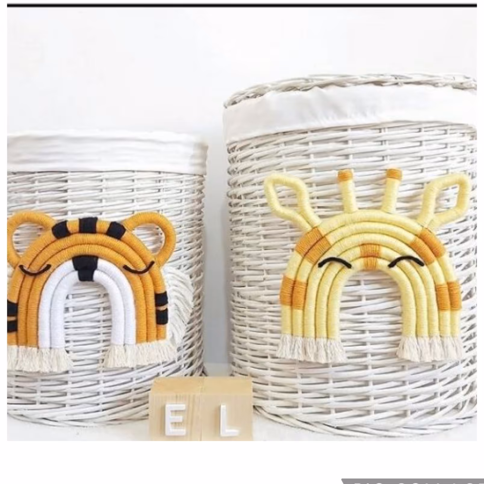 ست زیبای سبد لباس و سبد اسباب بازی مناسب سیسمونی نوزاد و اتاق کودک