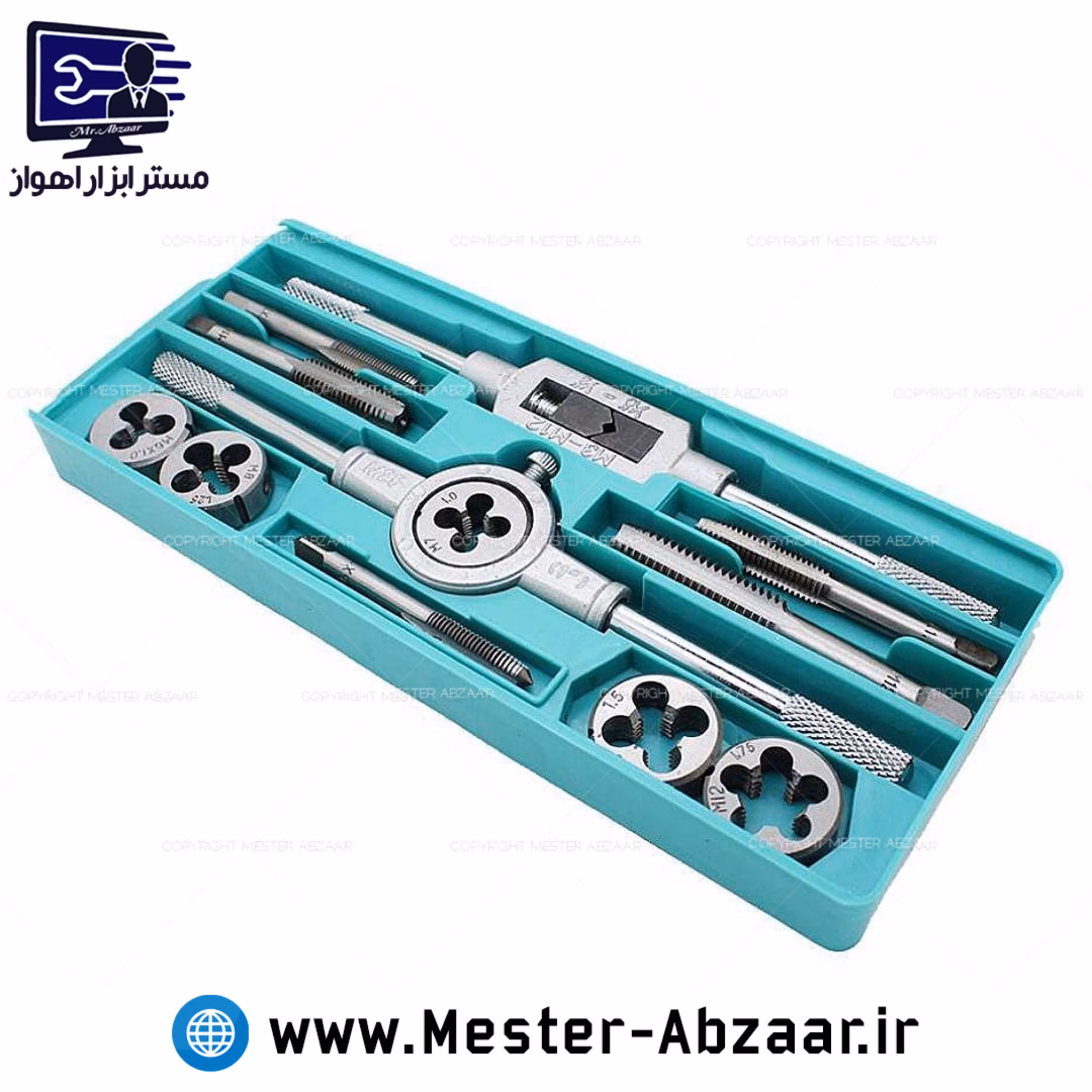 ست حدیده و قلاویز 12 پارچه 12pcs مدل 3305 مستر ابزار اهواز