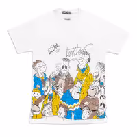 تیشرت پسرانه دخترانه سفیدپنبه سایز65،70 مناسب 11سال به بالا طرح دورهمی برندA.Mدرpikmode