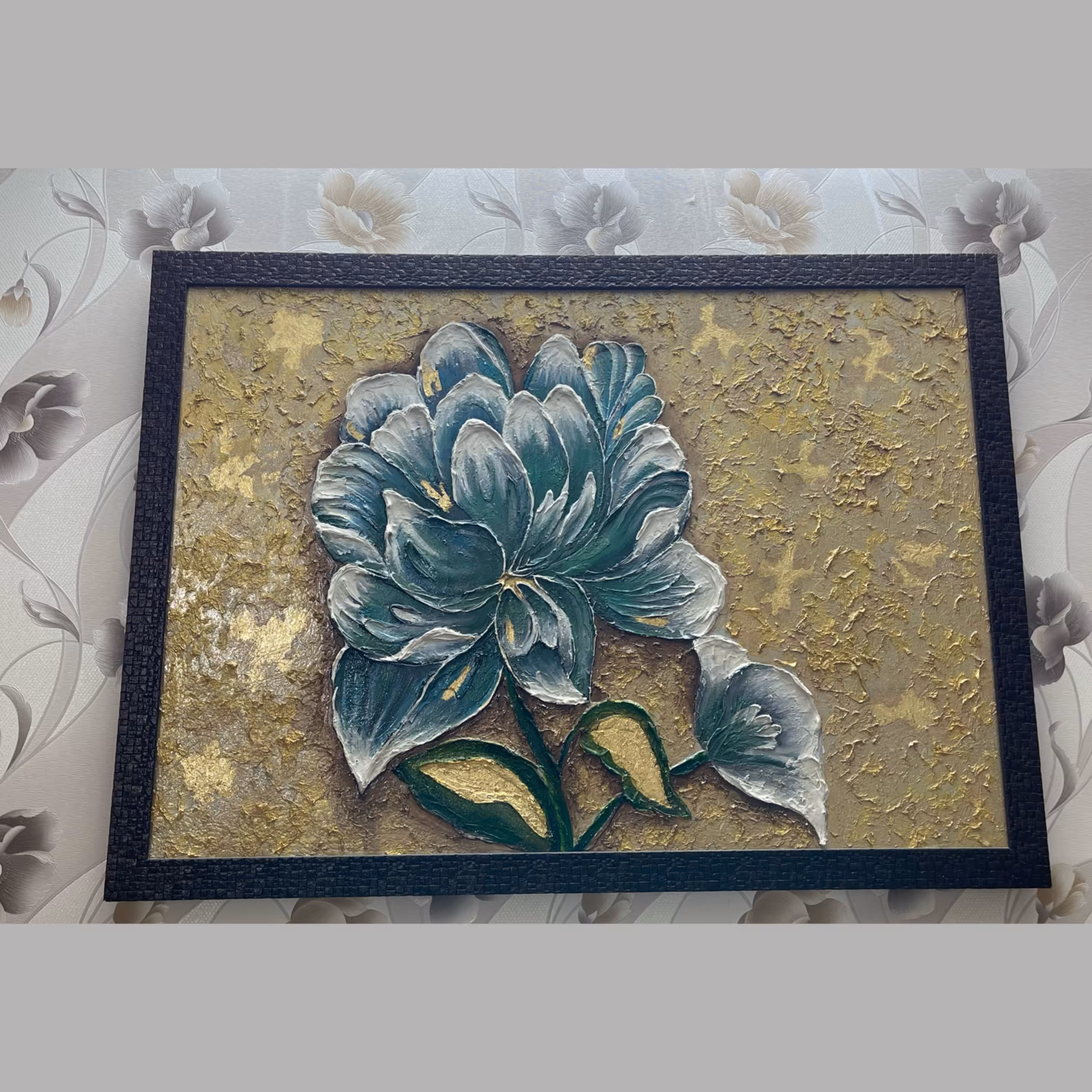 تابلو برجسته و شب نما گل 