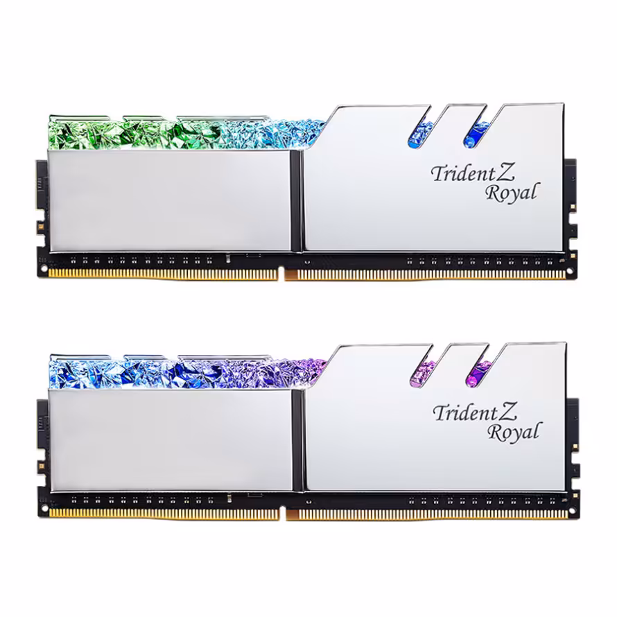 رم جی اسکیل Trident Z Royal RGB Silver 32GB 16GBx2 4000MHz CL18