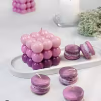 شمع ماکارون 3 عددی خامه زده 