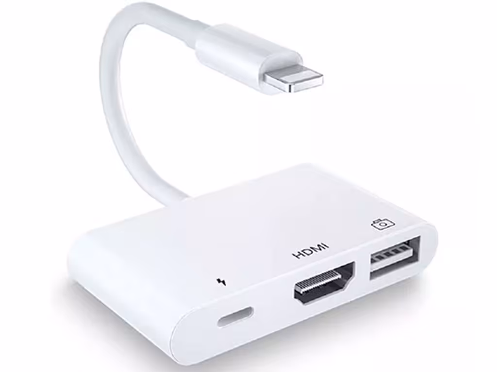 مبدل لایتنینگ به لایتنینگ، اچ دی ام آی و یو اس بی کوتتسی Coteetci Lightning To HDMI 3in1 OTG 33007