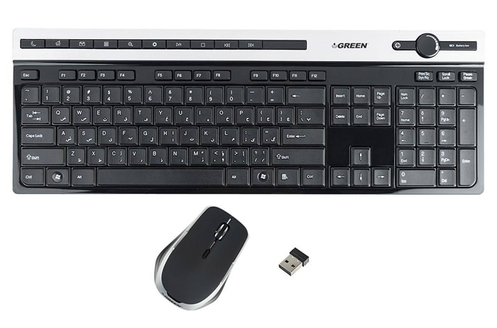 کیبورد و ماوس بیسیم گرین مدل GKM505WGreen GKM505W Wireless Keyboard And Mouse