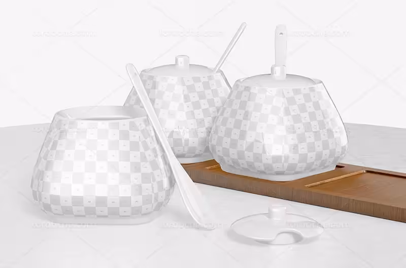 موکاپ لایه باز ظروف آشپزخانه | گرافیک با طعم تربچه