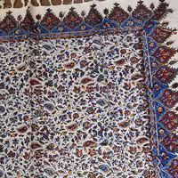 سفره ورومیزی قلمکاری سنتی سایز 1در1متر بنفش زده دار