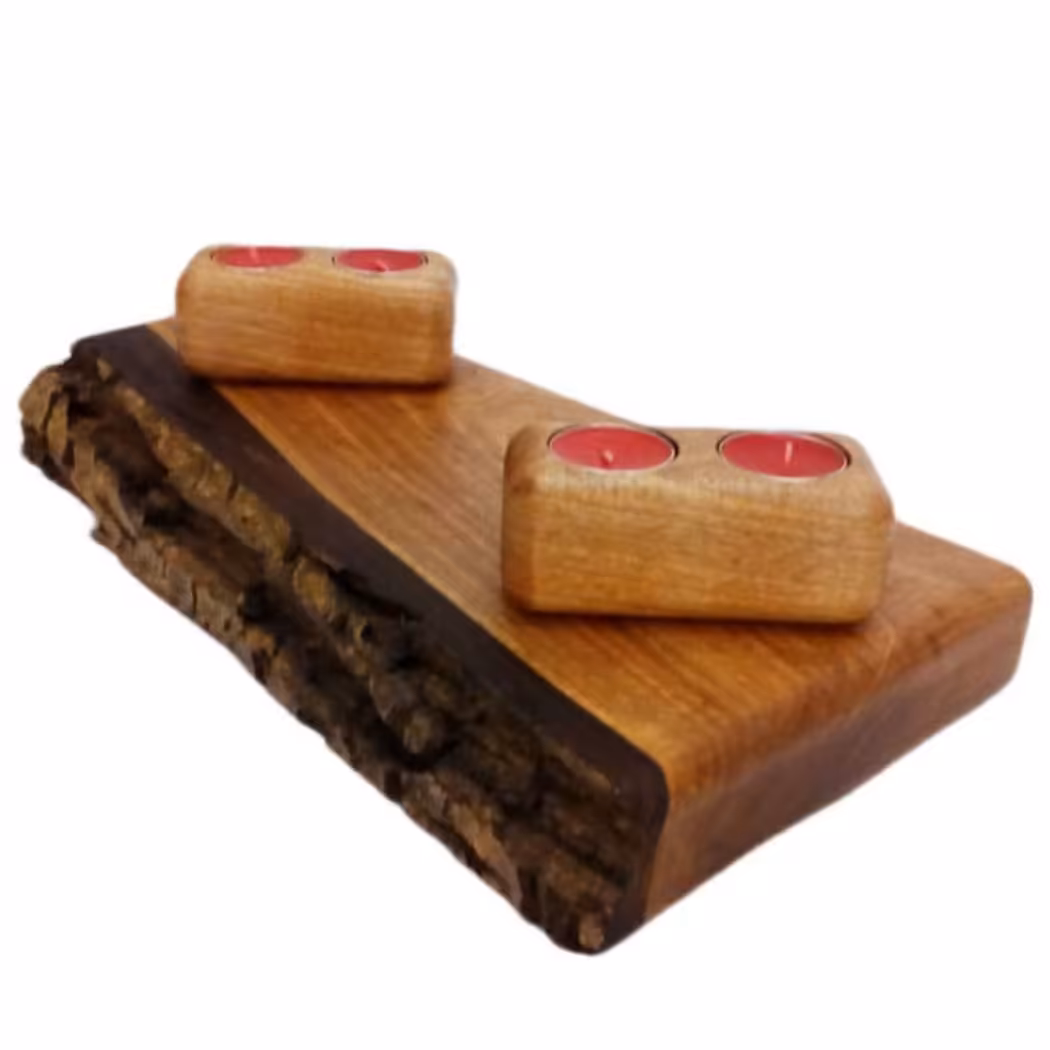 جاشمعی مدل 000817 ذوزنقه ای سه قلمی همراه 4 شمع وارمر