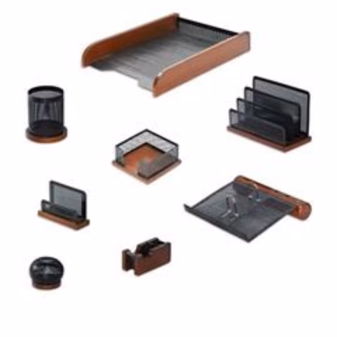 ست رومیزی چوب وفلز هشت تیکه با کازیه 