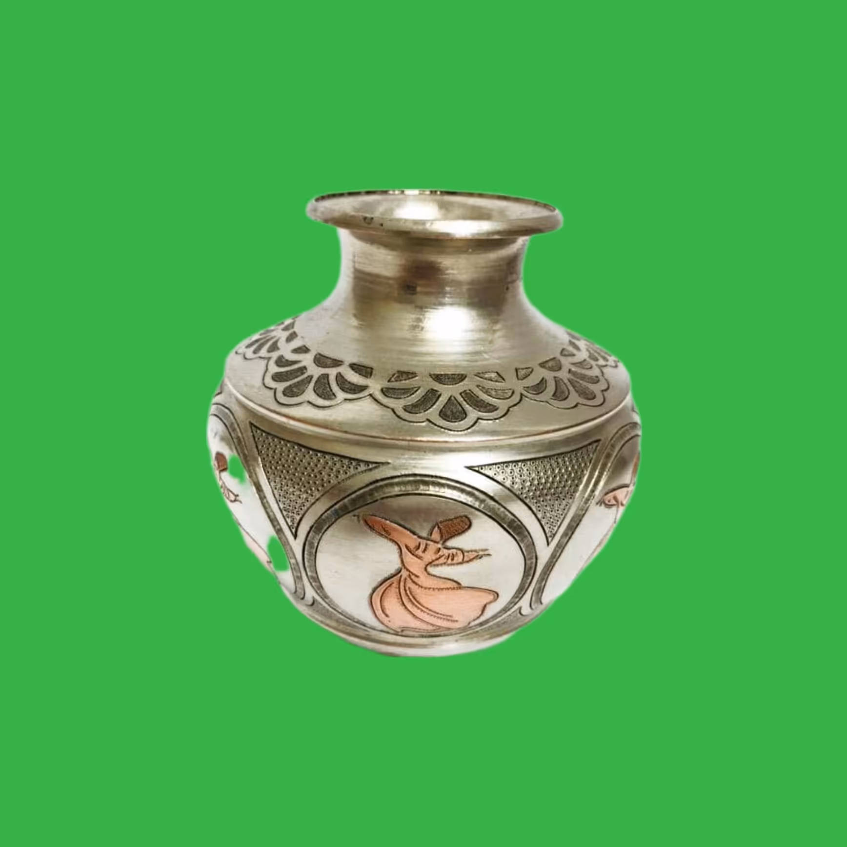 گلدان خمره ای   قلمزنی 
