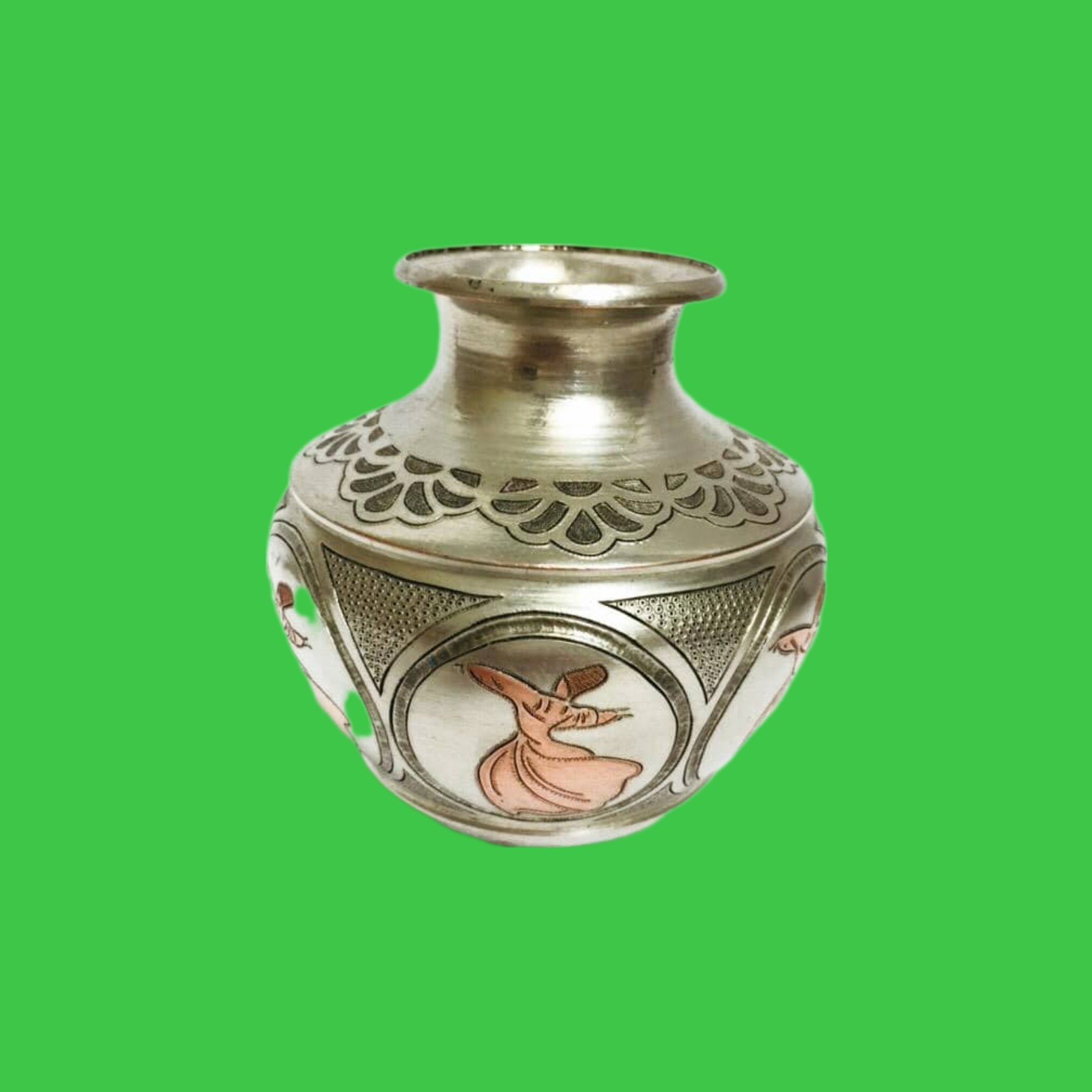 گلدان خمره ای قلمزنی