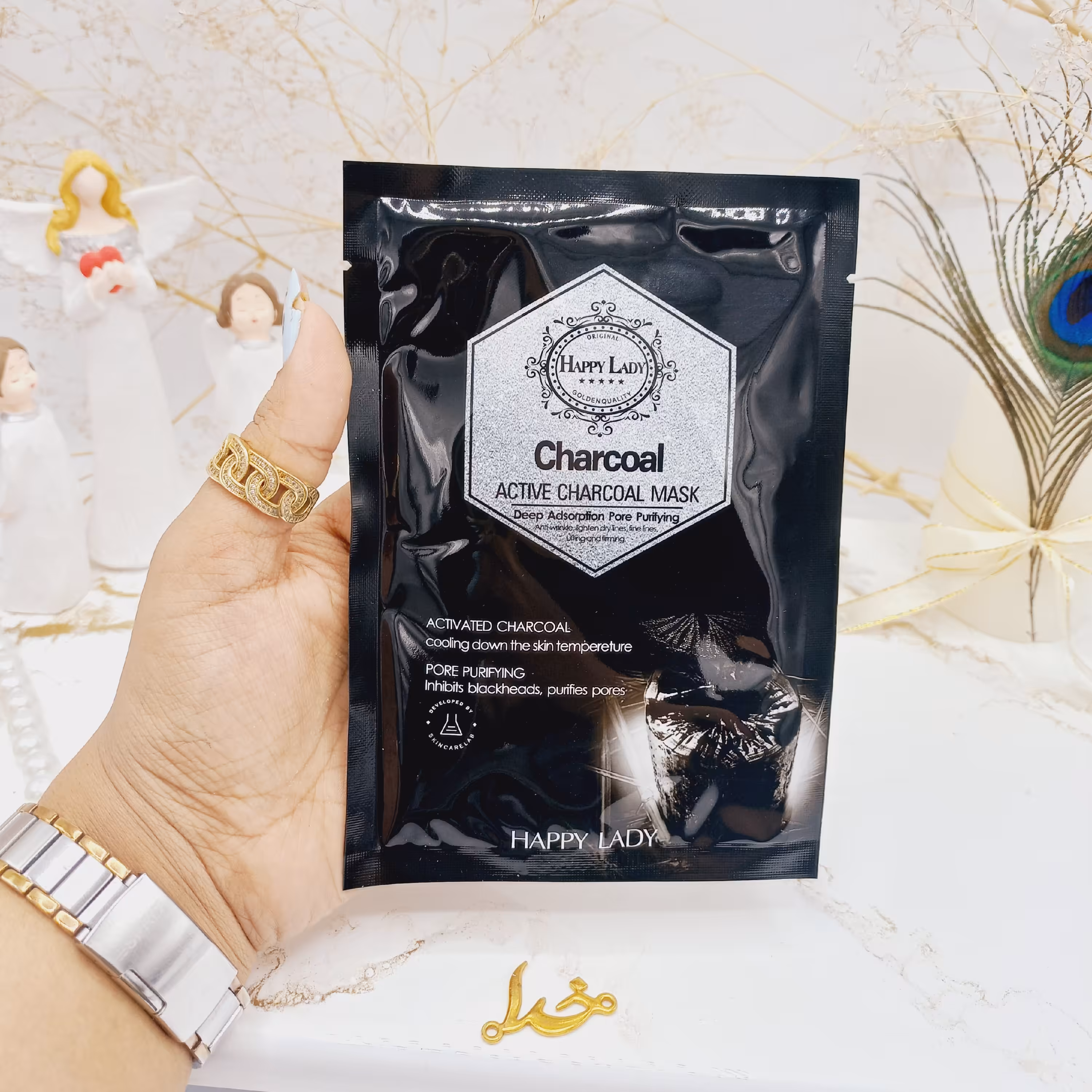 ماسک ورقه ای بستن منافذ زغال کربن هپی لیدی