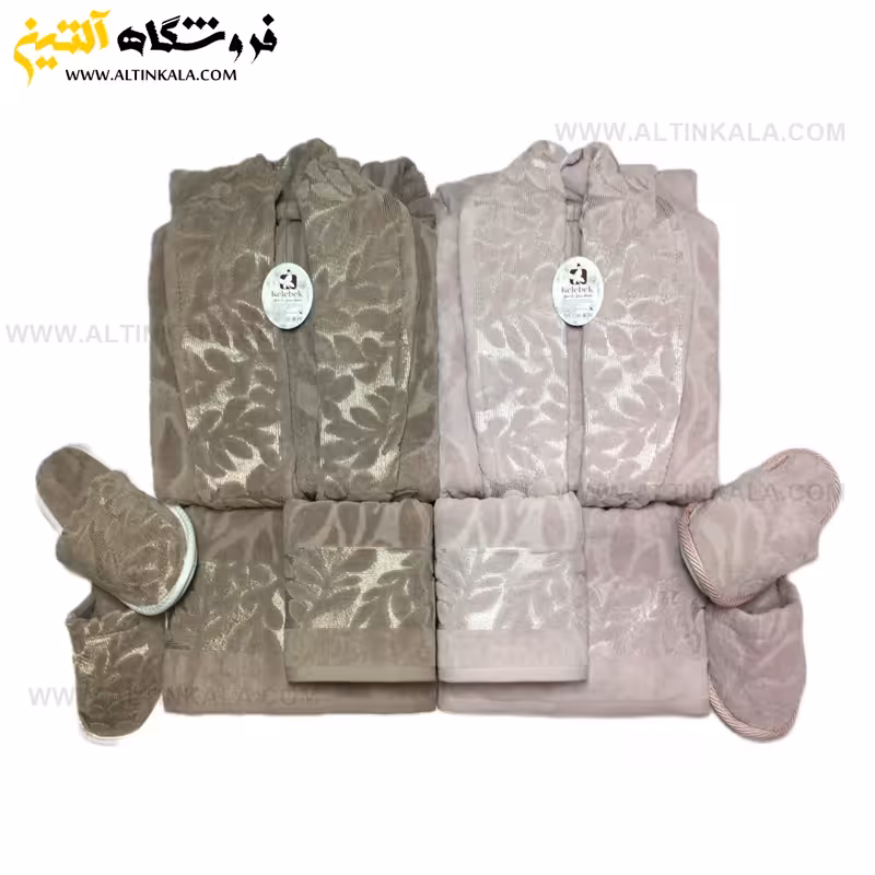 سرویس حوله عروس و داماد 10تکه ژاکارد برجسته برند KELEBEK