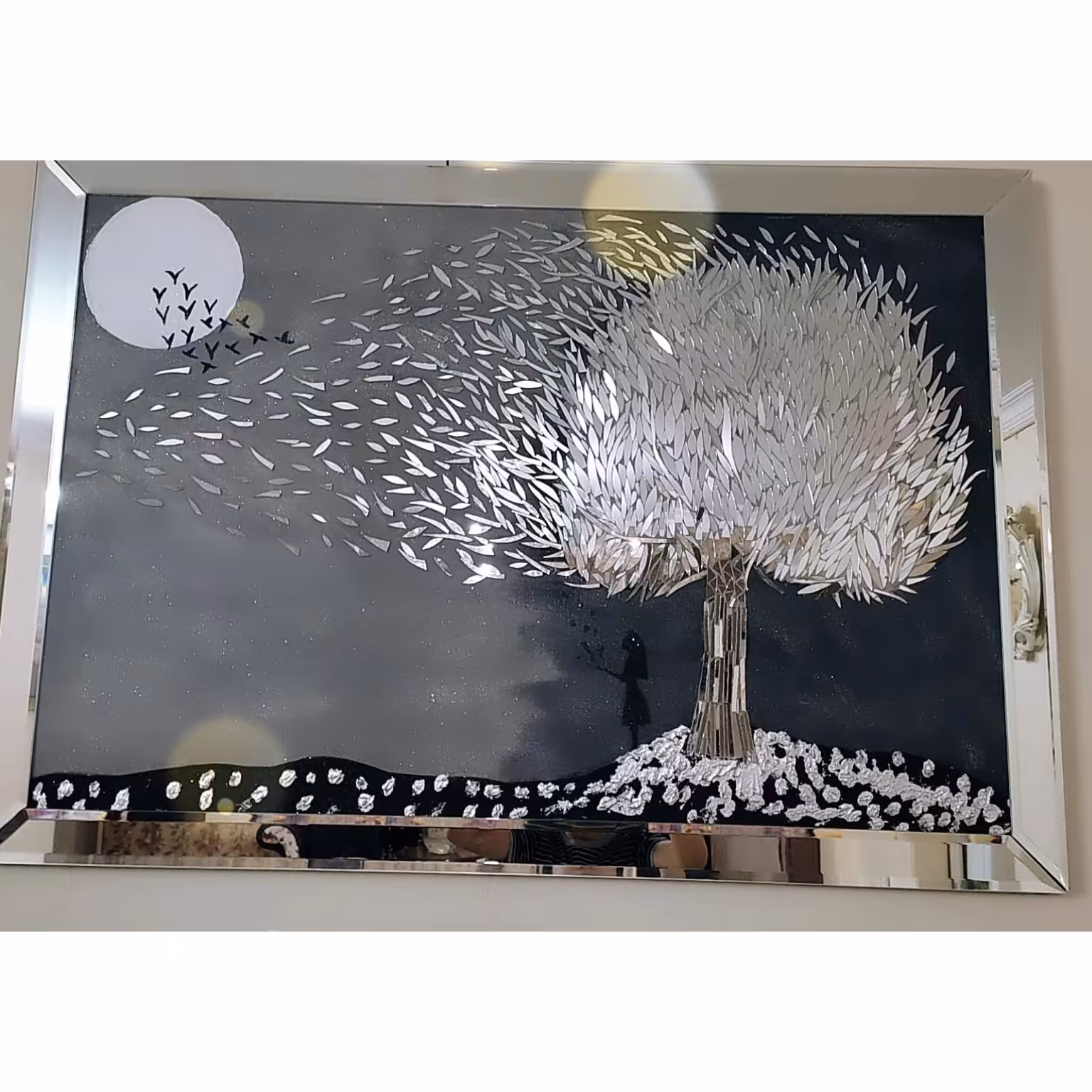 تابلو اینه کاری طرح درخت دستساز،تابلو آینه کاری و دکوراتیو یکتا