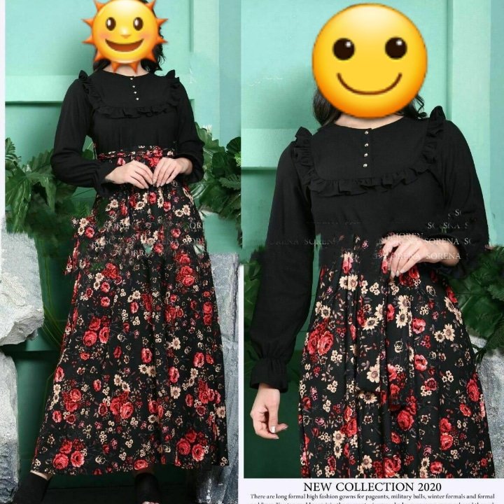 ماکسی بلند یقه چین کرپ ماکسی