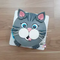 کیک بچگانه طرح گربه کیک خانگی وانیلا 
