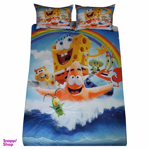 سرویس خواب سندس طرح باب اسفنجی یک نفره 4 تکه