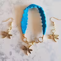 گوشواره و دستبند ظریف بدلی